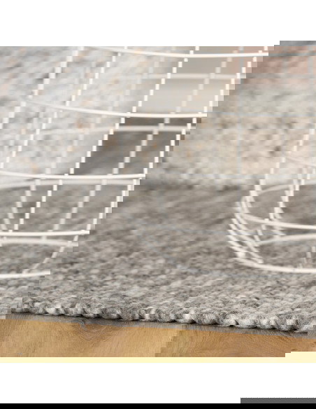 Kjell 865 Silver Handwoven Wool Rug – Elegant & Natural