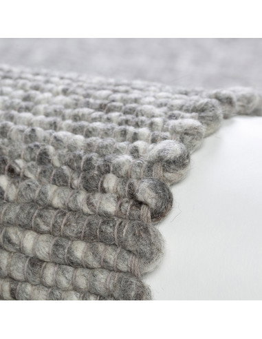 Kjell 865 Silver Handwoven Wool Rug – Elegant & Natural