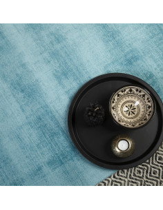 Maori 220 Turquoise Handwoven Viscose Rug 2