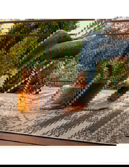 Nordic 876 Grey Vintage Style Rug – Durable & Stylish