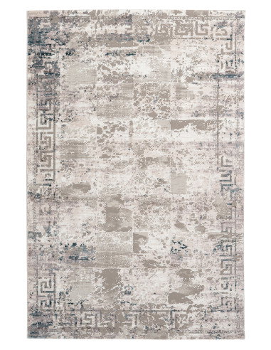 Opal 911 Taupe Vintage Rug with Blue Accents
