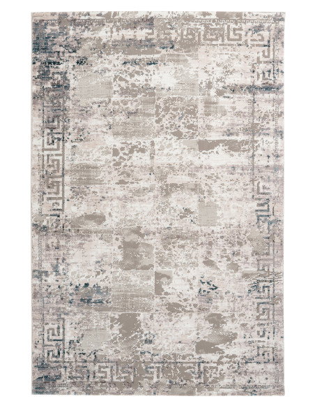 Opal 911 Taupe Vintage Rug with Blue Accents