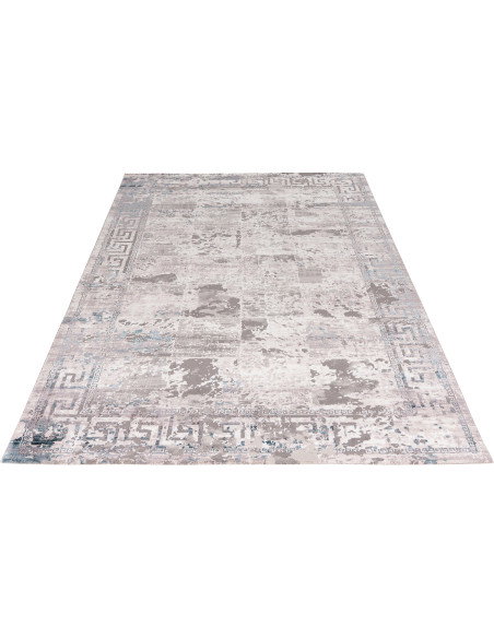 Opal 911 Taupe Vintage Rug with Blue Accents