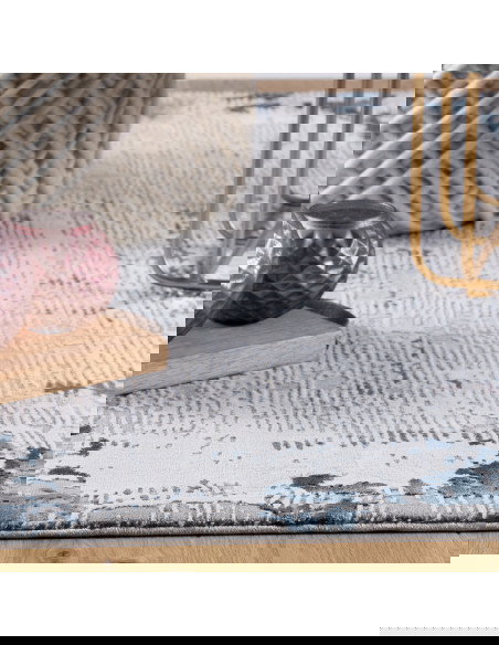 Opal 912 Blue Vintage Rug with Modern Abstract Design