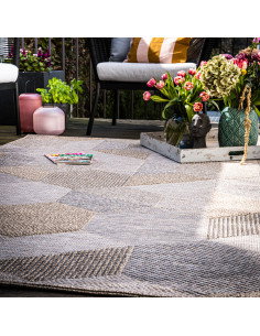 Oslo 705 Taupe Geometric Rug – Durable & Stylish 2