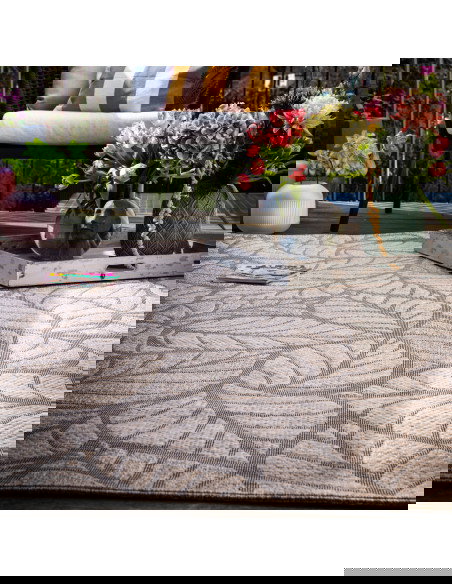 Oslo 707 Taupe Floral Rug – Durable & Elegant Design