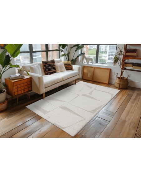Parma 510 Cream Geometric Rug – Modern Neutral Carpet
