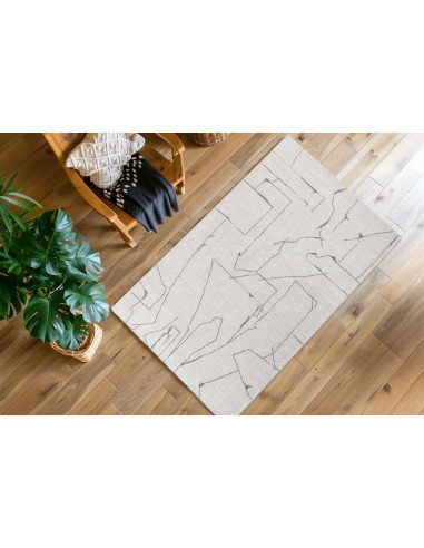Parma 511 Cream Geometric Rug – Modern Neutral Elegance