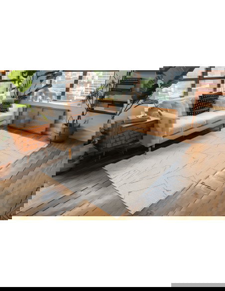 Parma 511 Cream Geometric Rug – Modern Neutral Elegance