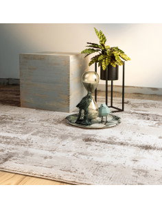 Phoenix 124 Taupe Modern Rug with Soft Polyester Texture 2