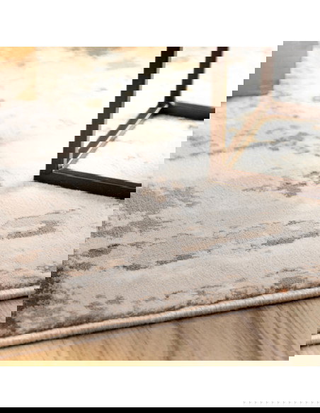 Phoenix 124 Taupe Modern Rug with Soft Polyester Texture