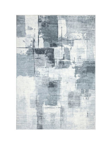 Posh 300 Grey Modern Patchwork Rug – Soft & Durable