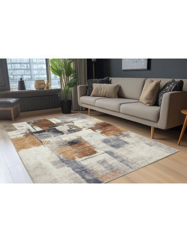 Posh 300 Terrakotta Rug – Modern Warm Patchwork Carpet