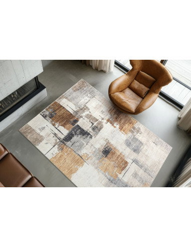 Posh 300 Terrakotta Rug – Modern Warm Patchwork Carpet