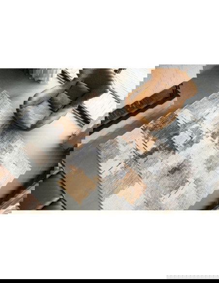 Posh 300 Terrakotta Rug – Modern Warm Patchwork Carpet