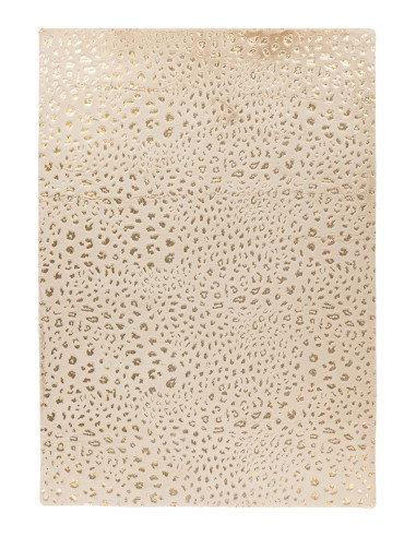 Tappeto moderno Safari crema con dettagli dorati