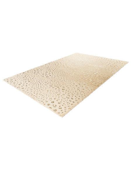 Tappeto moderno Safari crema con dettagli dorati