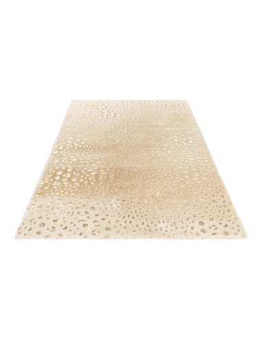 Tappeto moderno Safari crema con dettagli dorati