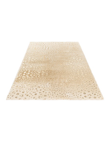Tappeto moderno Safari crema con dettagli dorati