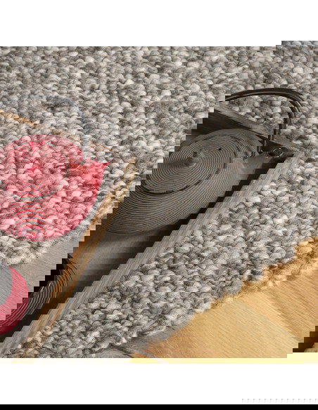 Tappeto moderno in lana argento per salotto