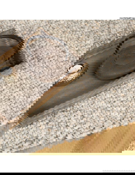 Tappeto salotto Stellan avorio in lana naturale