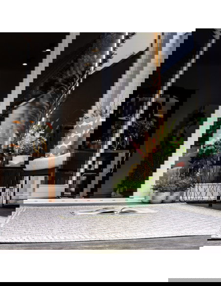 Tappeto moderno tortora con design geometrico