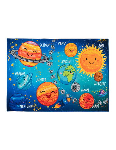 Tappeto moderno Torino Kids sistema solare per camerette