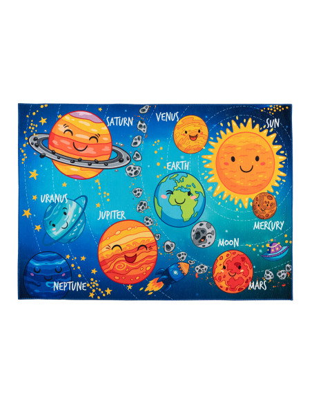 Tappeto moderno Torino Kids sistema solare per camerette