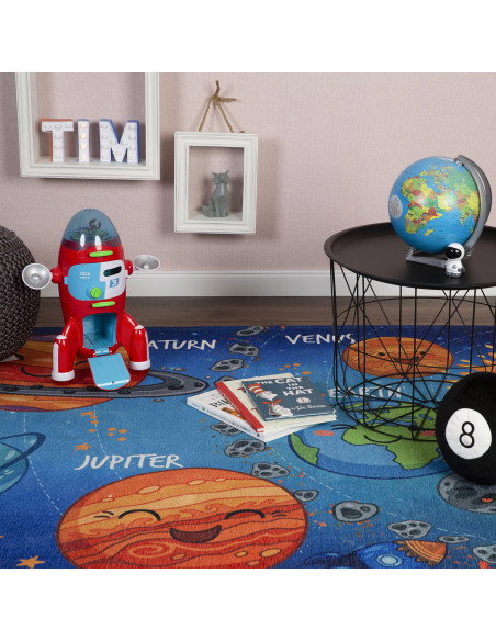 Tappeto moderno Torino Kids sistema solare per camerette