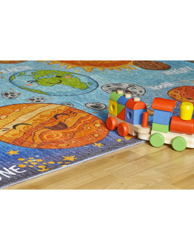 Tappeto moderno Torino Kids sistema solare per camerette