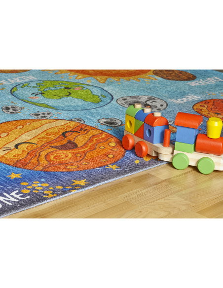 Tappeto moderno Torino Kids sistema solare per camerette