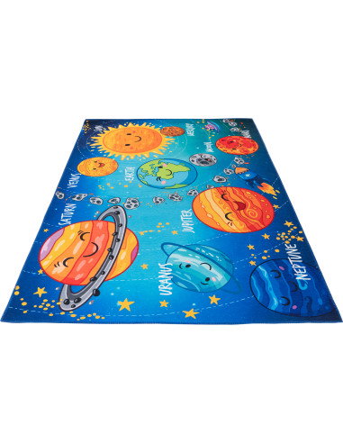 Tappeto moderno Torino Kids sistema solare per camerette