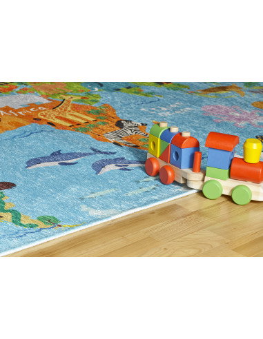 Torino Kids World Map Rug – Educational & Colorful Carpet