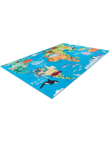 Torino Kids World Map Rug – Educational & Colorful Carpet
