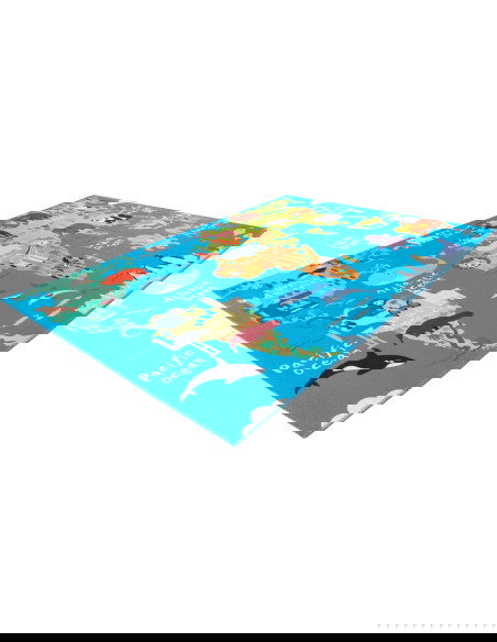 Torino Kids World Map Rug – Educational & Colorful Carpet