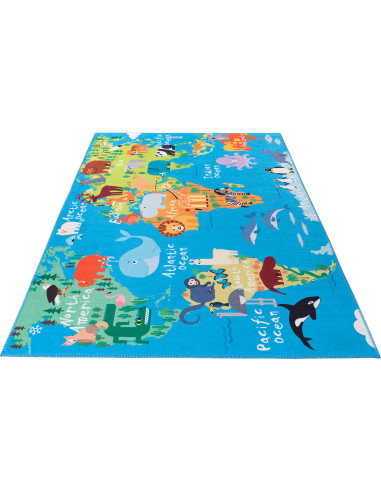 Torino Kids World Map Rug – Educational & Colorful Carpet