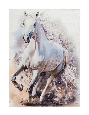 Torino Kids 235 White Horse Rug – Durable Kids Carpet