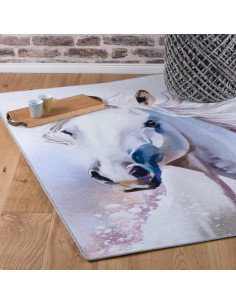 Torino Kids 235 White Horse Rug – Durable Kids Carpet 2