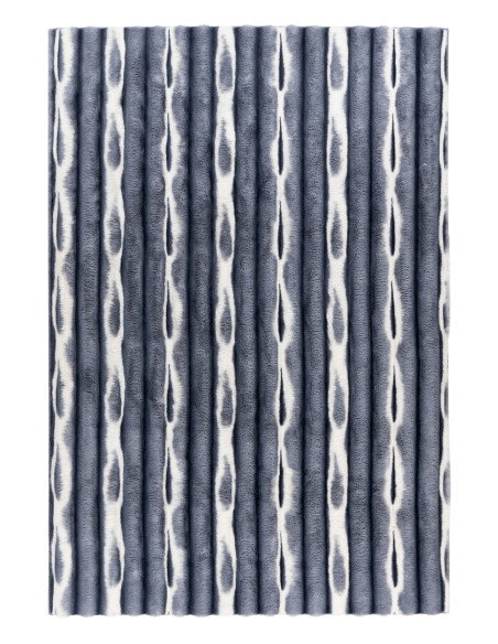 Waves 305 Blue Geometric Rug with Plush Texture