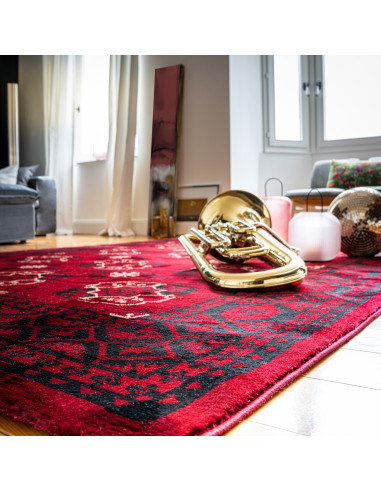 Tappeto salotto Ariana 881 rosso elegante e moderno