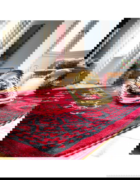 Tappeto salotto Ariana 881 rosso elegante e moderno