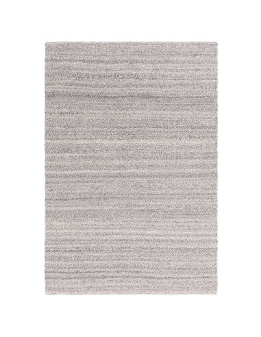 Tappeto Abbus Steel in poliestere, design boho chic e tinta unita, perfetto per ambienti moderni ed etnici con stile e comfort.