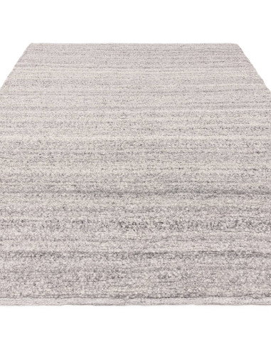 Tappeto Abbus Steel in poliestere, design boho chic e tinta unita, perfetto per ambienti moderni ed etnici con stile e comfort.