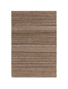 Tappeto Abbus Tawny Brown in poliestere, fatto a mano, perfetto per ambienti boho chic ed etnici, resistente e dal design versa