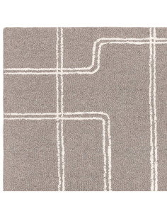 Tappeto Ada Grey in lana naturale, design geometrico e stile boho chic per un ambiente elegante, confortevole e facile da mante 2