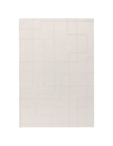 Elevate your space with the Ada Ivory boho rug, featuring a soft geometric design and natural wool for lasting comfort and time