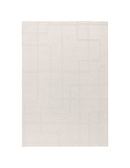 Elevate your space with the Ada Ivory boho rug, featuring a soft geometric design and natural wool for lasting comfort and time