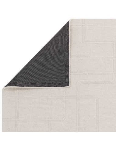 Tappeto Ada Ivory in lana naturale, design geometrico raffinato, perfetto per ambienti moderni, boho chic ed etnici. Eleganza e