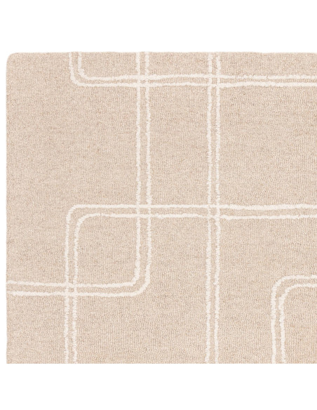 Tappeto Ada Sand in lana naturale, design geometrico perfetto per ambienti boho chic ed etnici, unisce eleganza, comfort e qual