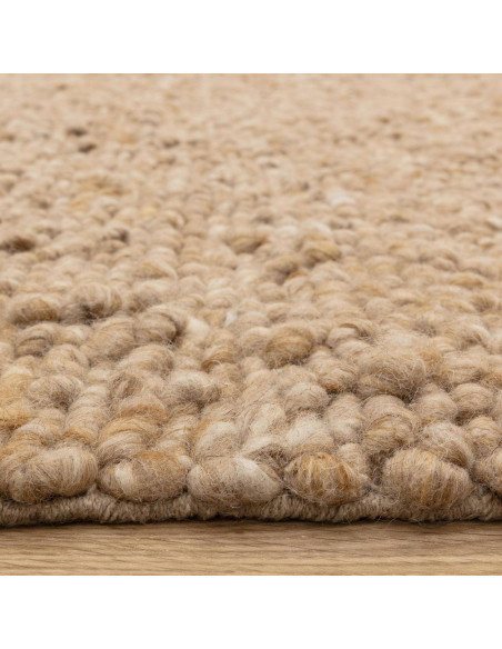 Add warmth and style with the Adler Honey boho rug—handwoven natural wool in a rich honey tone, perfect for any bohemian or mod
